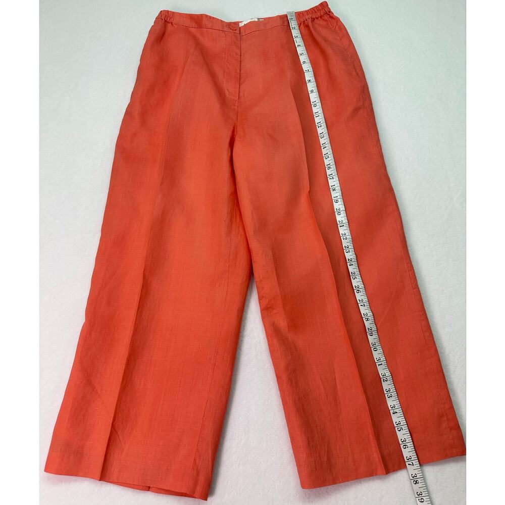 Lino USA 100% Linen Coral Capri Trousers Wide Leg Pants Women’s Size XL - Picture 8 of 11